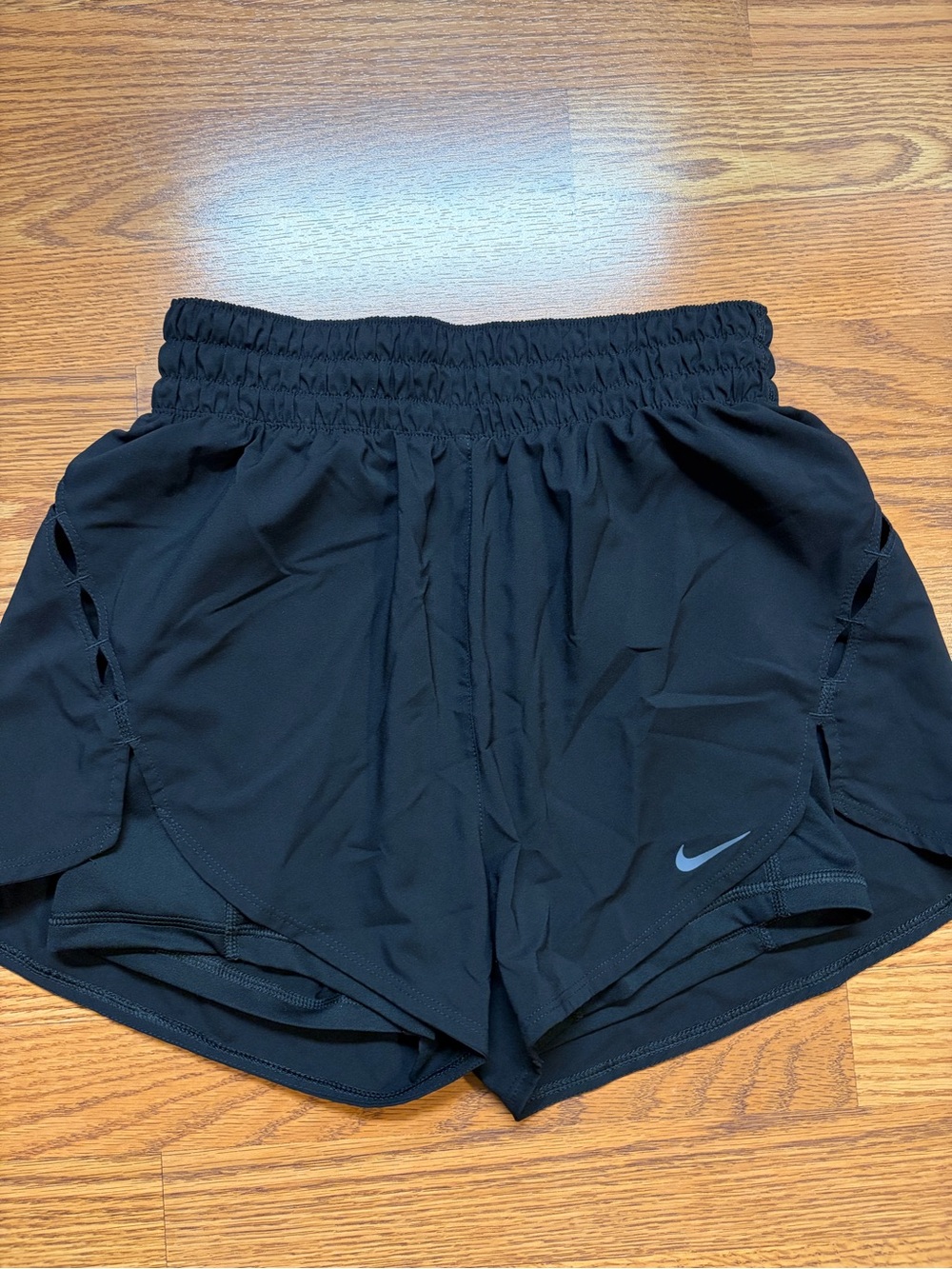 Nike Women's Black Athletic Shorts with Reflective Swoosh